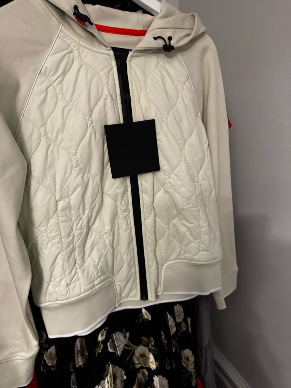 Moose Knuckles Off-White Cream Mixed Media Jacket